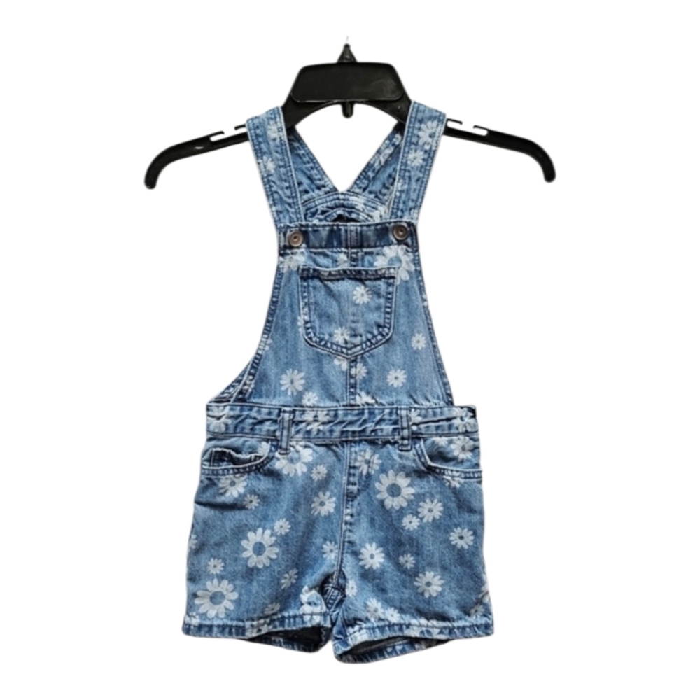 Place Floral Blue & White Denim Overals 100% Cotton Size 6x/7